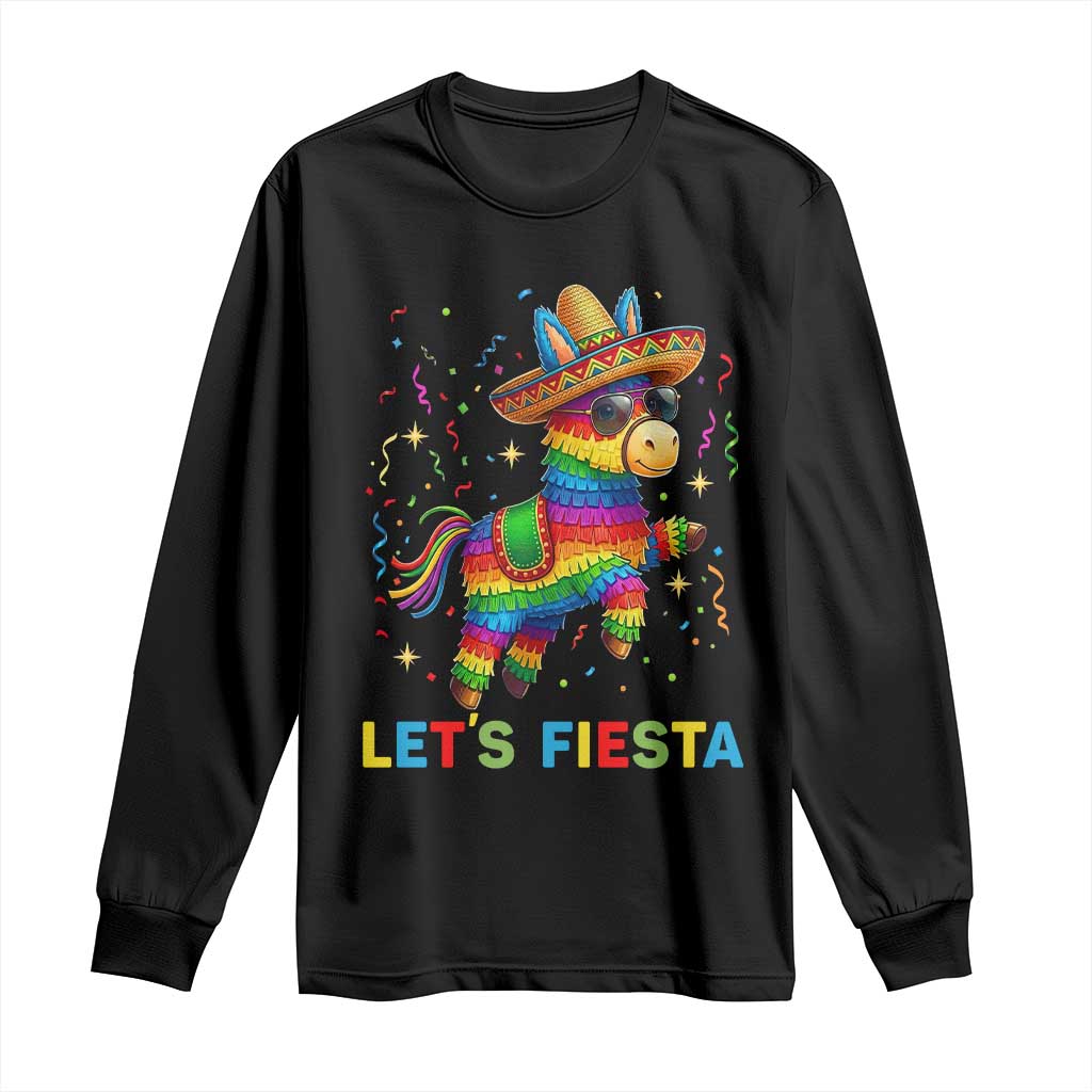 Mexican Fiesta Pinata Long Sleeve Shirt Funny Cinco De Mayo TS12 Black Print Your Wear