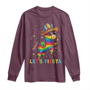 Mexican Fiesta Pinata Long Sleeve Shirt Funny Cinco De Mayo TS12 Maroon Print Your Wear