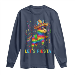 Mexican Fiesta Pinata Long Sleeve Shirt Funny Cinco De Mayo TS12 Navy Print Your Wear
