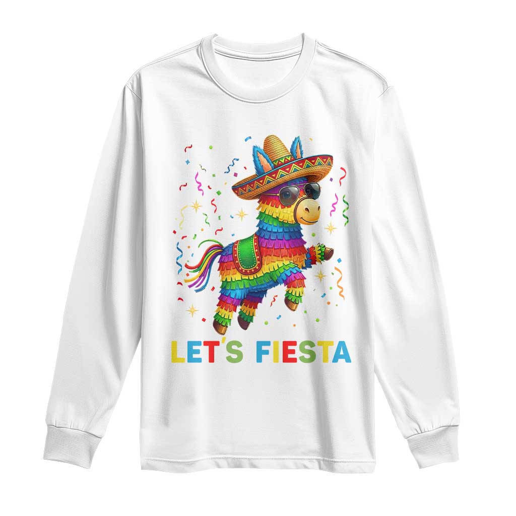 Mexican Fiesta Pinata Long Sleeve Shirt Funny Cinco De Mayo TS12 White Print Your Wear