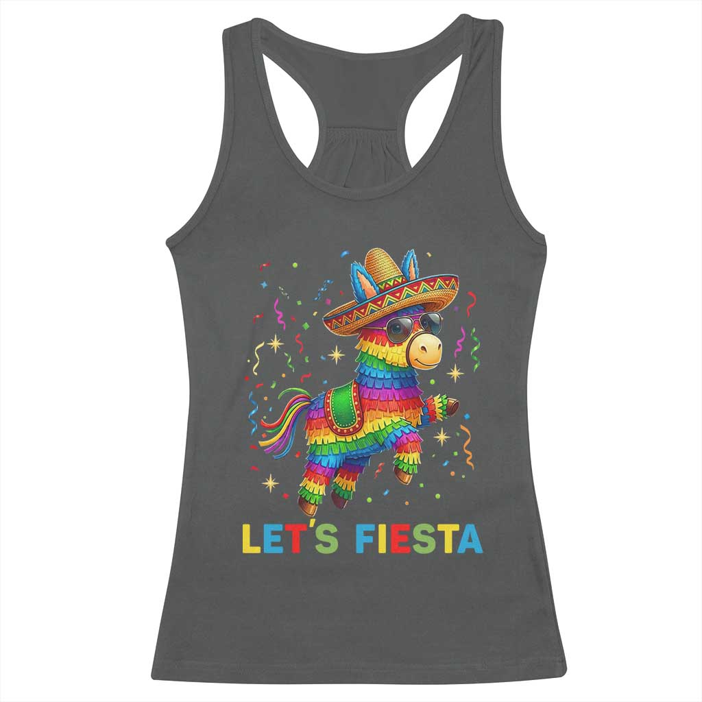 Mexican Fiesta Pinata Racerback Tank Top Funny Cinco De Mayo TS12 Dark Heather Print Your Wear
