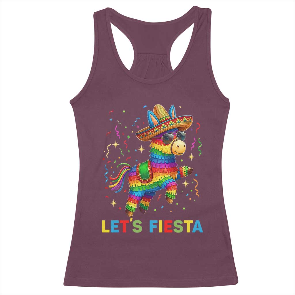 Mexican Fiesta Pinata Racerback Tank Top Funny Cinco De Mayo TS12 Maroon Print Your Wear