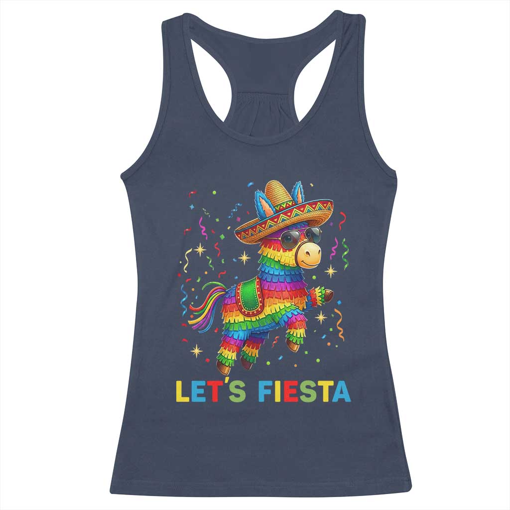 Mexican Fiesta Pinata Racerback Tank Top Funny Cinco De Mayo TS12 Navy Print Your Wear