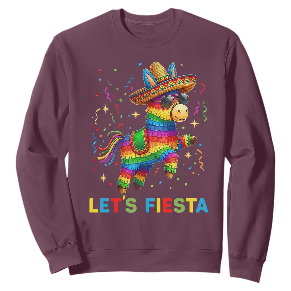 Mexican Fiesta Pinata Sweatshirt Funny Cinco De Mayo TS12 Maroon Print Your Wear