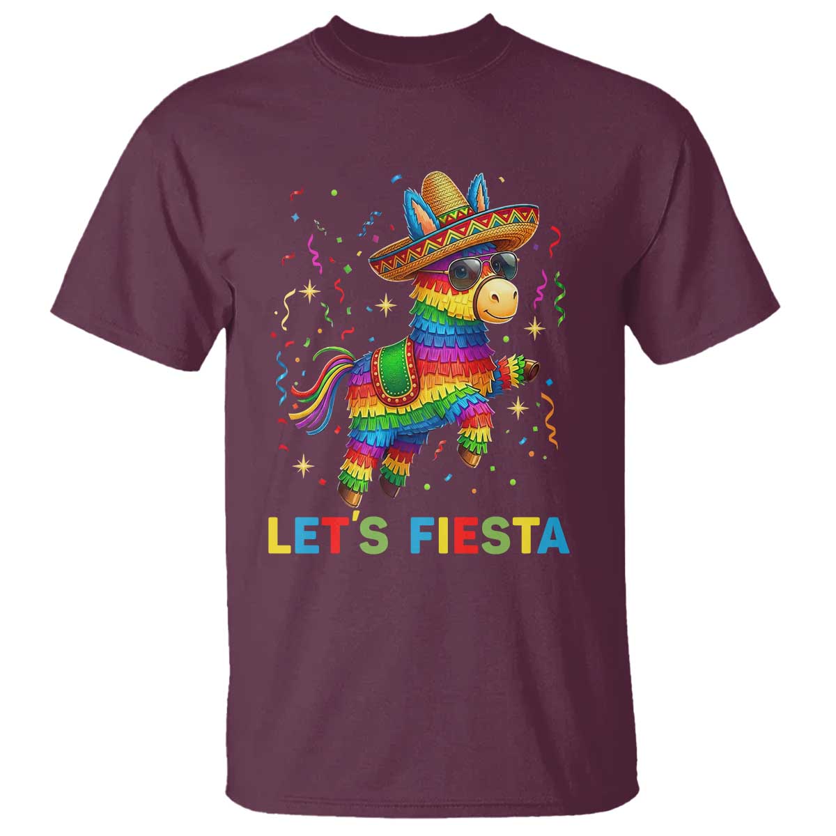 Mexican Fiesta Pinata T Shirt Funny Cinco De Mayo TS12 Maroon Print Your Wear