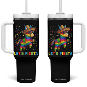Mexican Fiesta Pinata Tumbler With Handle Funny Cinco De Mayo TS12 One Size: 40 oz Black Print Your Wear