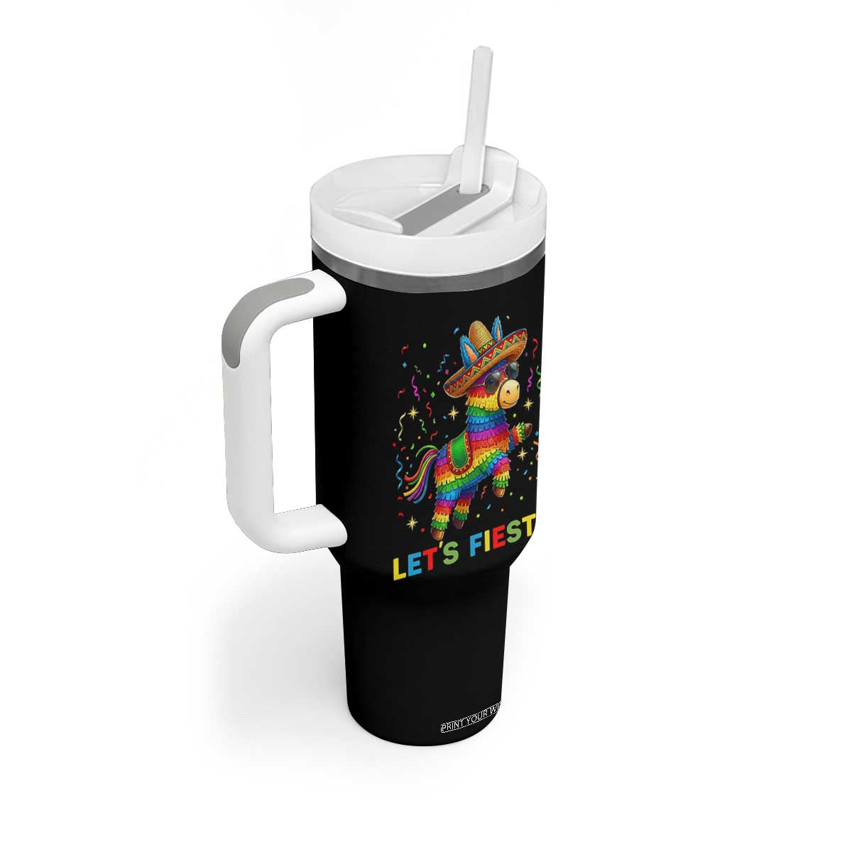 Mexican Fiesta Pinata Tumbler With Handle Funny Cinco De Mayo TS12 Print Your Wear