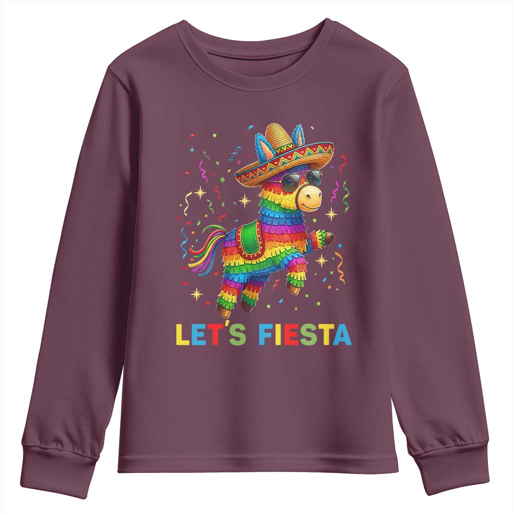 Mexican Fiesta Pinata Youth Sweatshirt Funny Cinco De Mayo TS12 Maroon Print Your Wear