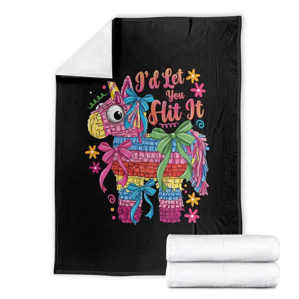 Funny Cinco De Mayo Pinata Throw Blanket Id Let You Hit It TS12 Black Print Your Wear