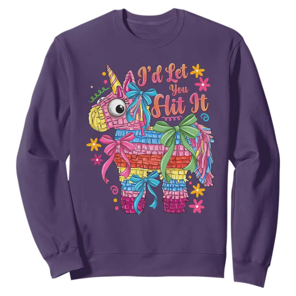 Funny Cinco De Mayo Pinata Sweatshirt Id Let You Hit It TS12 Purple Print Your Wear