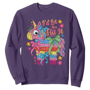 Funny Cinco De Mayo Pinata Sweatshirt Id Let You Hit It TS12 Purple Print Your Wear