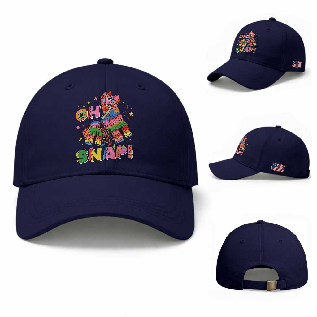 Funny Cinco De Mayo Pinata Candy Party Baseball Cap Oh Snap TS12 Baseball Cap Universal Fit Dark Blue Print Your Wear