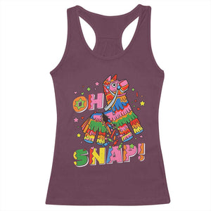 Funny Cinco De Mayo Pinata Candy Party Racerback Tank Top Oh Snap TS12 Maroon Print Your Wear