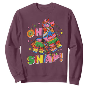 Funny Cinco De Mayo Pinata Candy Party Sweatshirt Oh Snap TS12 Maroon Print Your Wear
