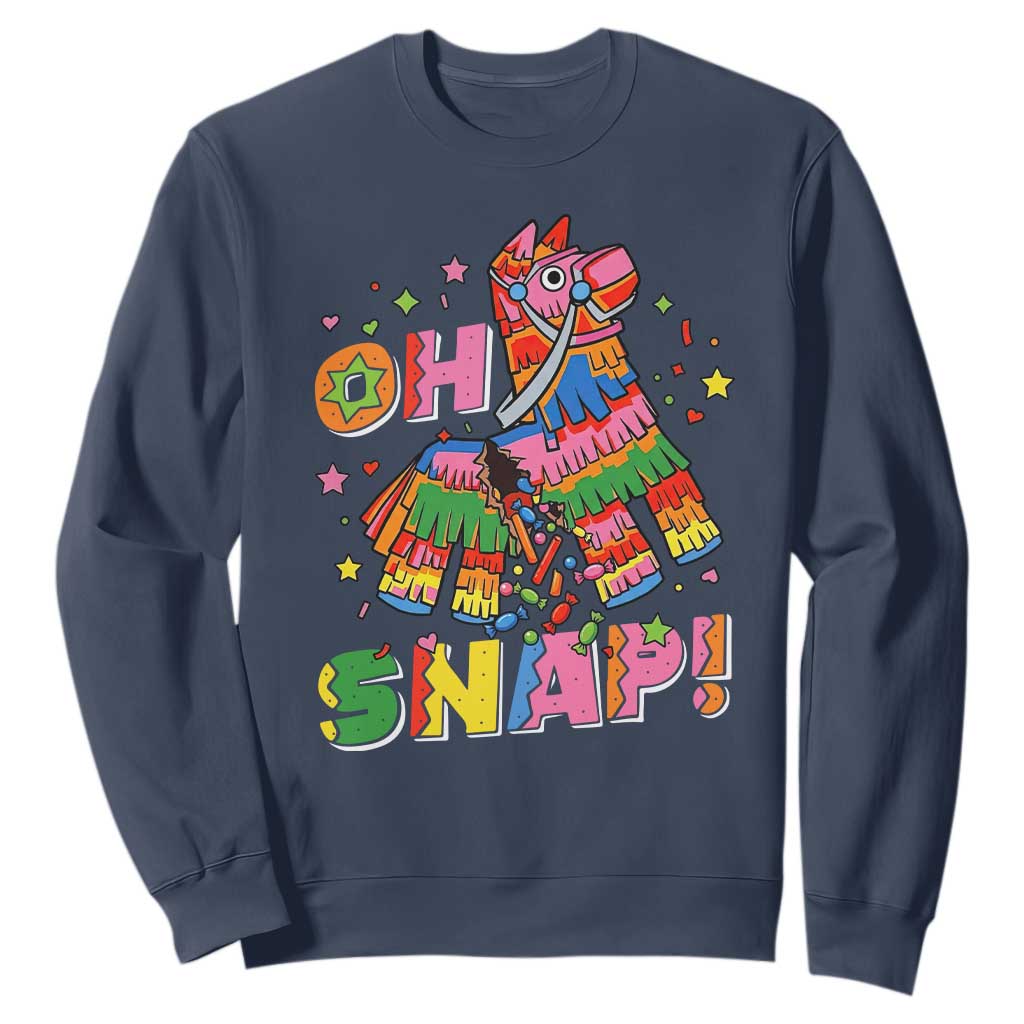 Funny Cinco De Mayo Pinata Candy Party Sweatshirt Oh Snap TS12 Navy Print Your Wear