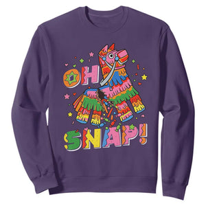 Funny Cinco De Mayo Pinata Candy Party Sweatshirt Oh Snap TS12 Purple Print Your Wear