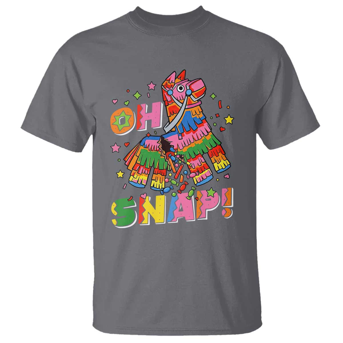 Funny Cinco De Mayo Pinata Candy Party T Shirt Oh Snap TS12 Charcoal Print Your Wear
