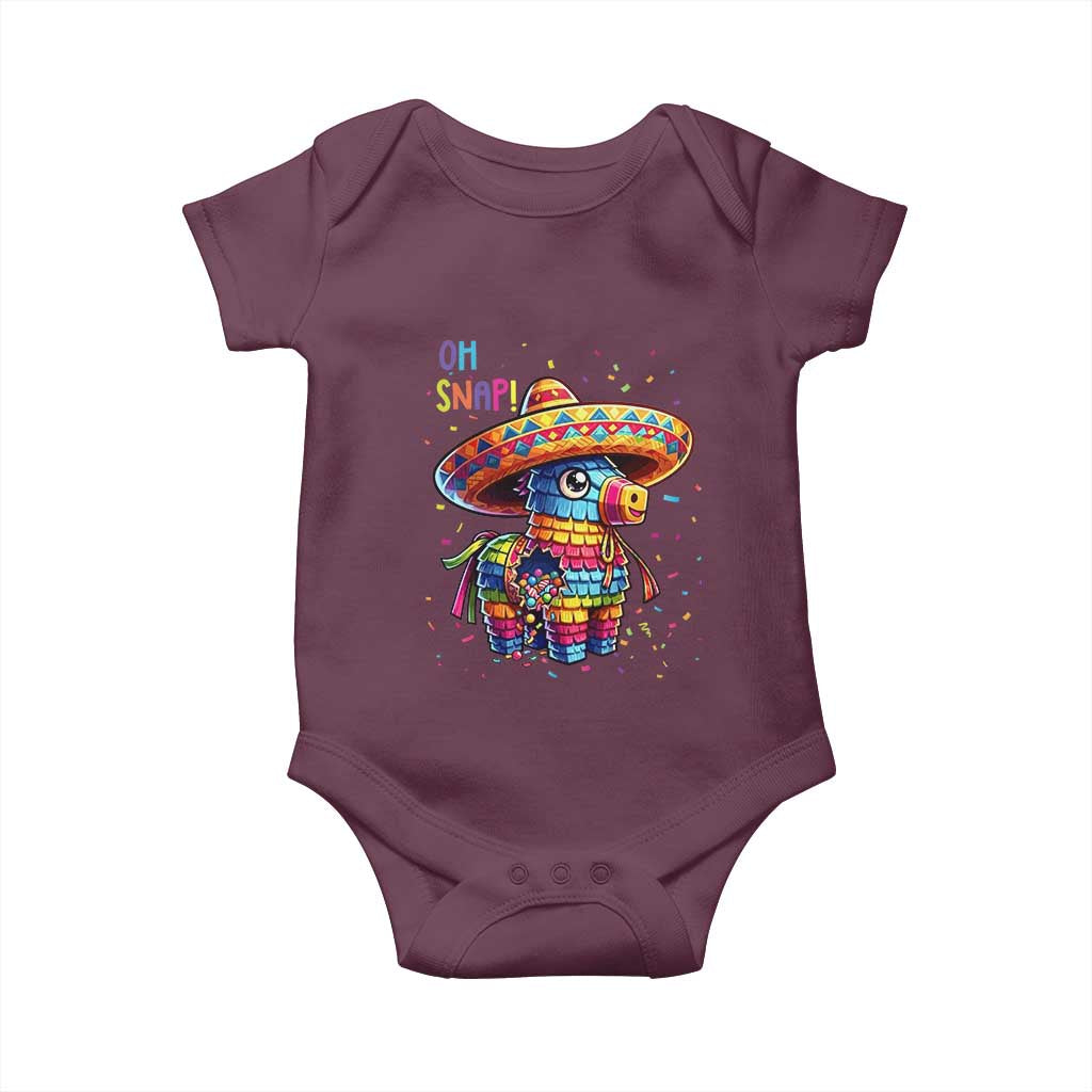 Hilarious Pinata Candy Rainbow Fiesta Party Baby Onesie Oh Snap TS12 Maroon Print Your Wear
