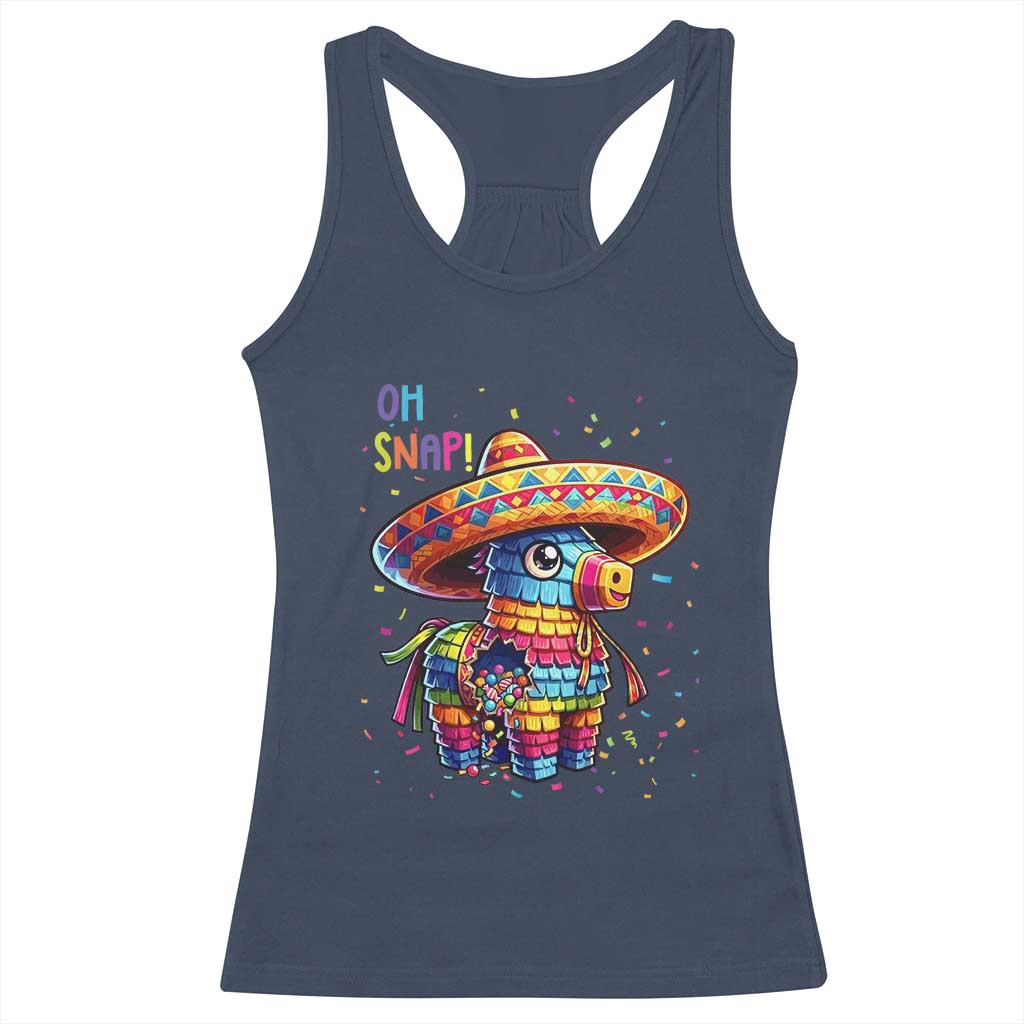 Hilarious Pinata Candy Rainbow Fiesta Party Racerback Tank Top Oh Snap TS12 Navy Print Your Wear