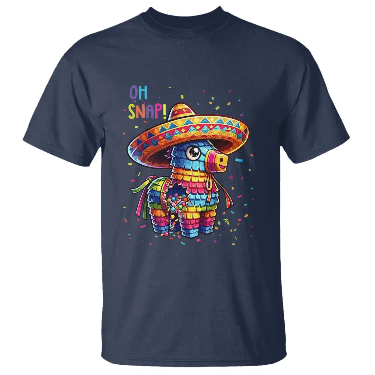 Hilarious Pinata Candy Rainbow Fiesta Party T Shirt Oh Snap TS12 Navy Print Your Wear