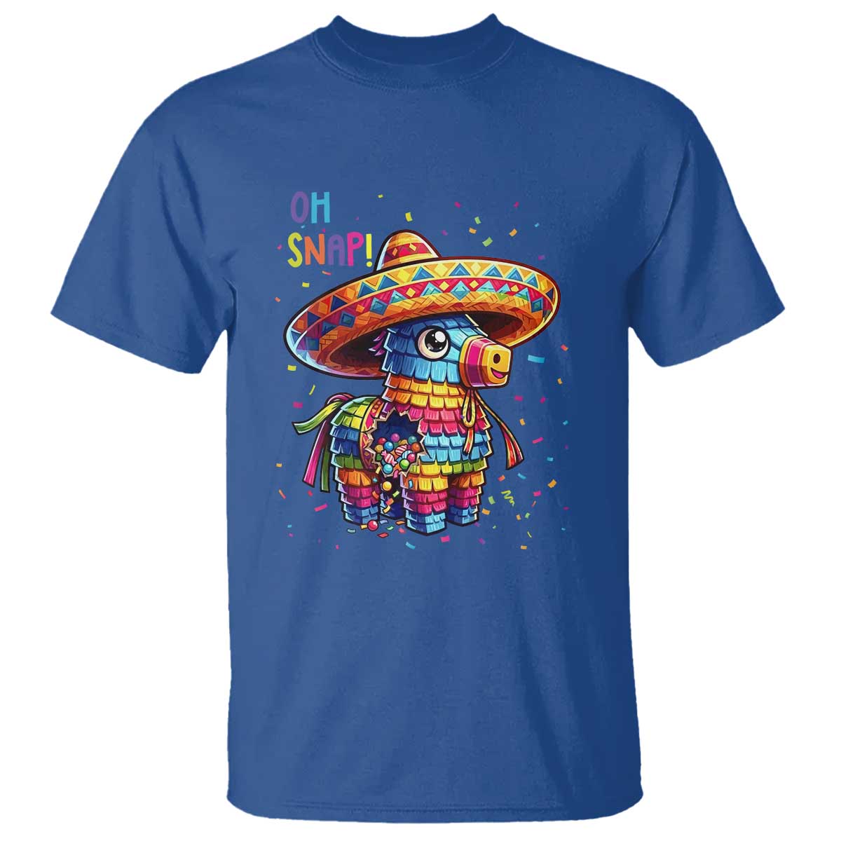 Hilarious Pinata Candy Rainbow Fiesta Party T Shirt Oh Snap TS12 Royal Blue Print Your Wear