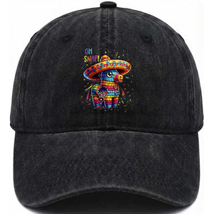 Hilarious Pinata Candy Rainbow Fiesta Party Washed Cotton Baseball Cap Oh Snap TS12 Print Your Wear