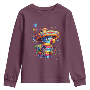 Hilarious Pinata Candy Rainbow Fiesta Party Youth Sweatshirt Oh Snap TS12 Maroon Print Your Wear