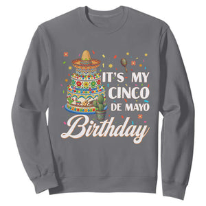 Funny Cinco De Mayo Birthday Sweatshirt Mexican Fiesta Theme Party TS12 Charcoal Print Your Wear