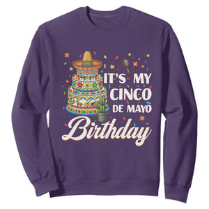 Funny Cinco De Mayo Birthday Sweatshirt Mexican Fiesta Theme Party TS12 Purple Print Your Wear