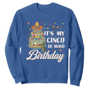 Funny Cinco De Mayo Birthday Sweatshirt Mexican Fiesta Theme Party TS12 Royal Blue Print Your Wear