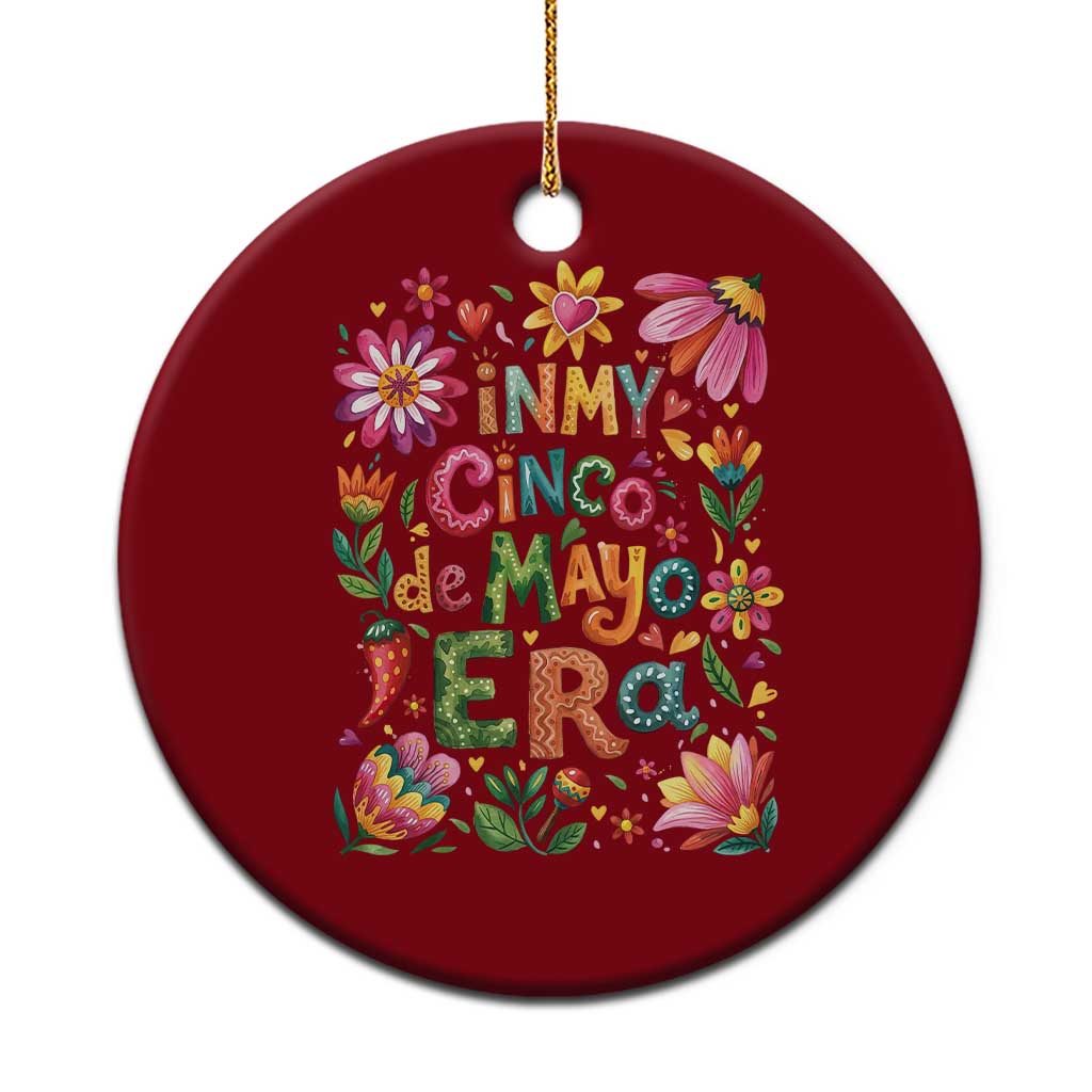 Trendy Floral Fiesta Celebration Ceramic Ornament In My Cinco De Mayo Era TS12 1pc Red Print Your Wear