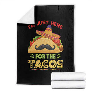Funny Cinco De Mayo Taco Throw Blanket Just Here For The Tacos TS12 Black Print Your Wear