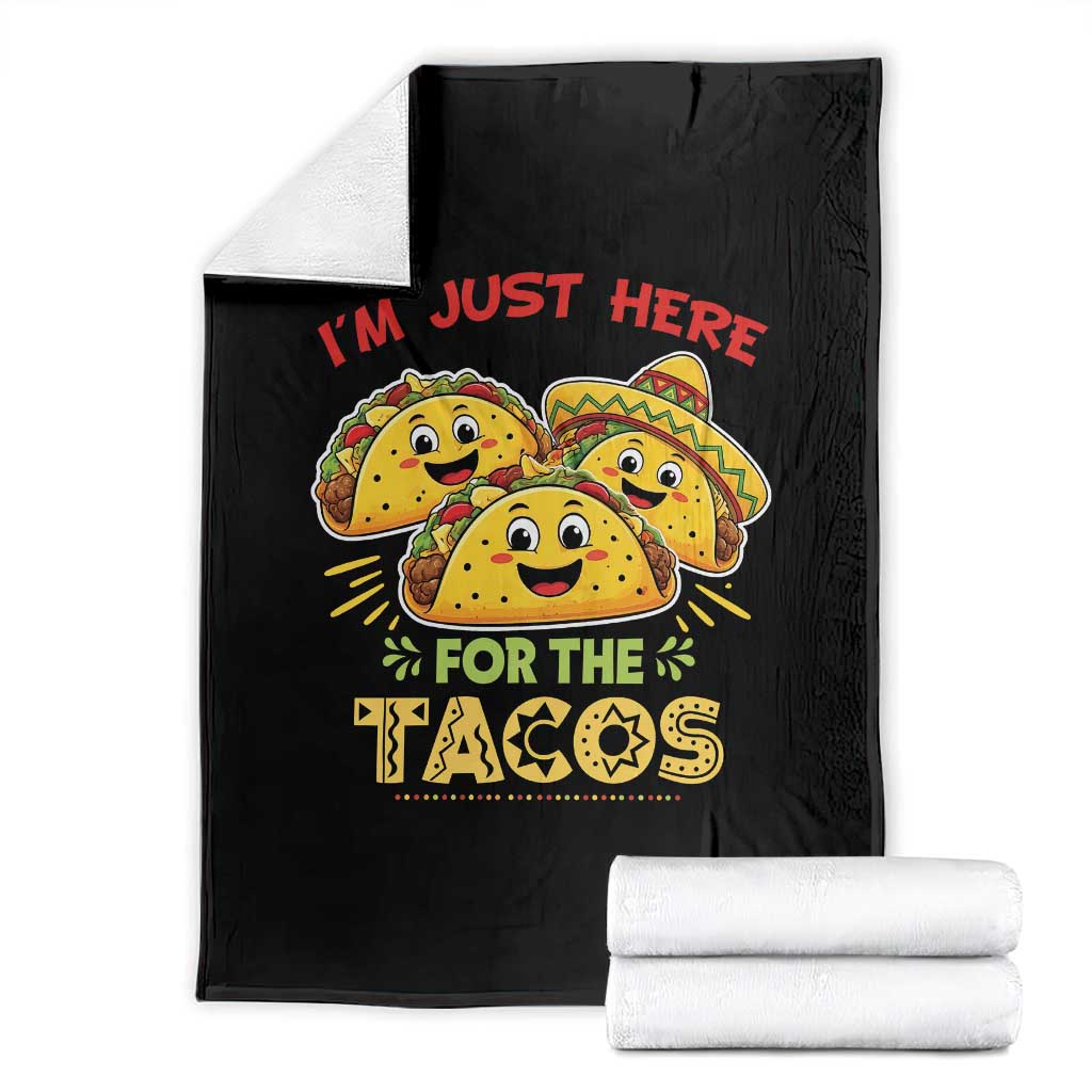Funny Cinco De Mayo Just Here For The Tacos Throw Blanket Taco Lover Gift TS12 Black Print Your Wear