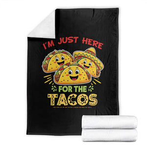 Funny Cinco De Mayo Just Here For The Tacos Throw Blanket Taco Lover Gift TS12 Black Print Your Wear