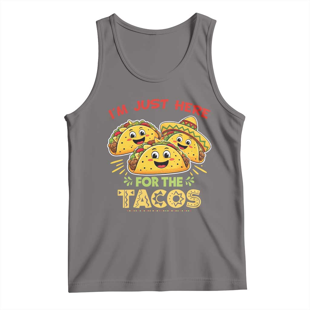 Funny Cinco De Mayo Just Here For The Tacos Tank Top Taco Lover Gift TS12 Deep Heather Print Your Wear