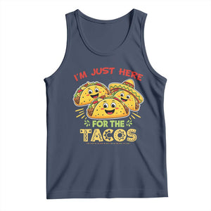 Funny Cinco De Mayo Just Here For The Tacos Tank Top Taco Lover Gift TS12 Navy Print Your Wear