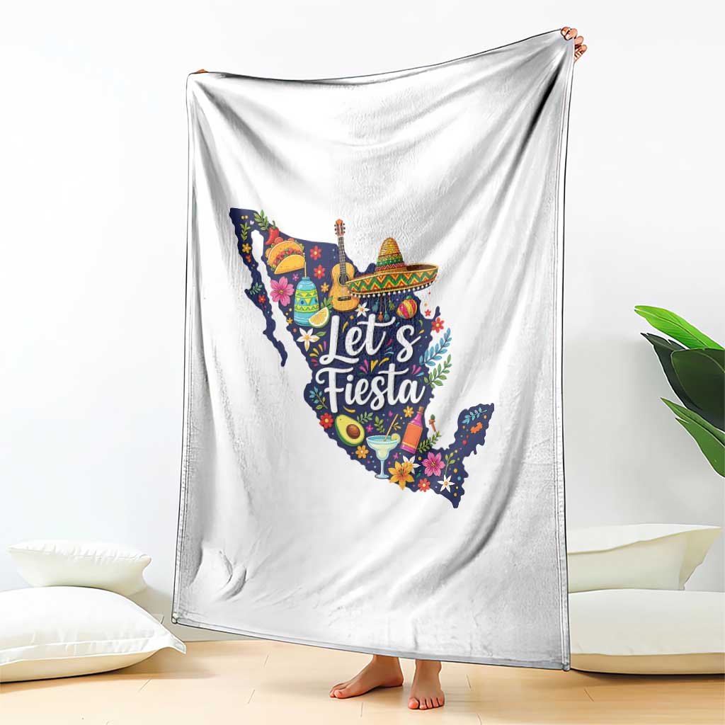 Cinco De Mayo Party Mexican Map Throw Blanket Lets Fiesta TS12 Print Your Wear