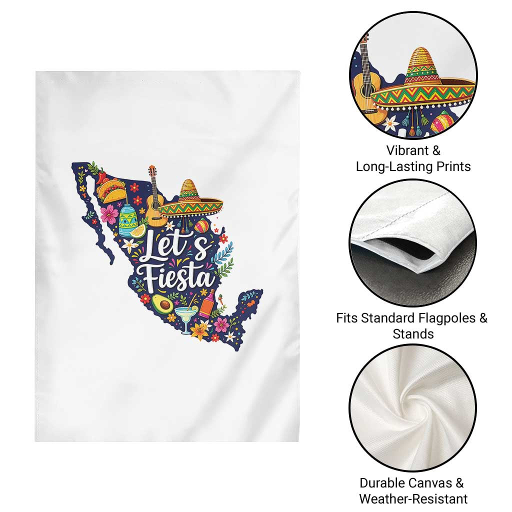 Cinco De Mayo Party Mexican Map Garden Flag Lets Fiesta TS12 Print Your Wear