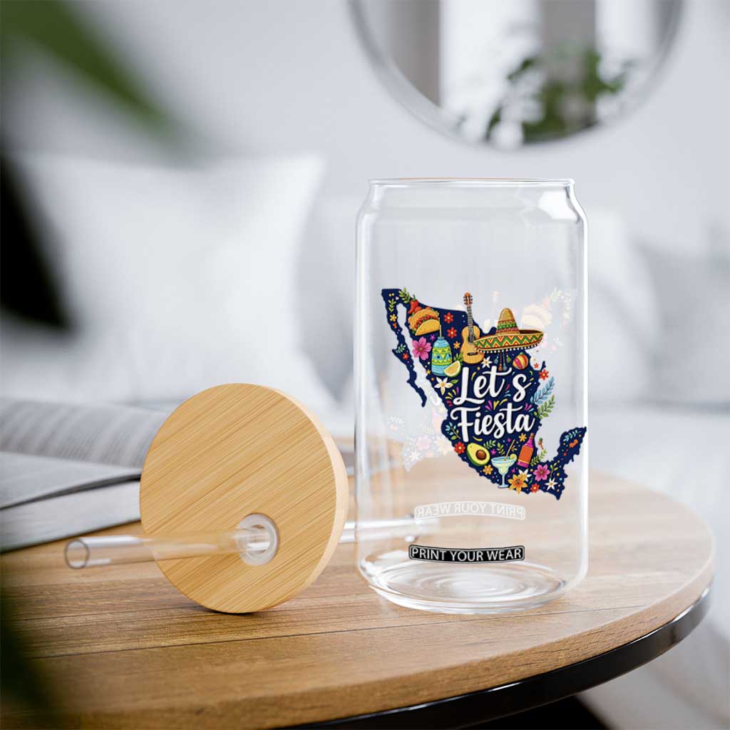 Cinco De Mayo Party Mexican Map Glass Can Lets Fiesta TS12 Print Your Wear