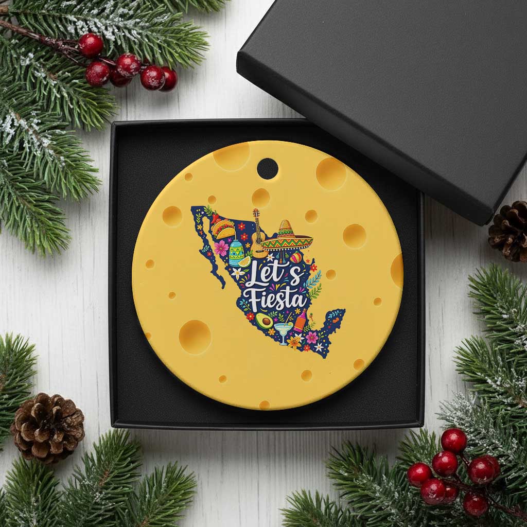 Cinco De Mayo Party Mexican Map Ceramic Ornament Lets Fiesta TS12 1pc Yellow Cheese Print Your Wear
