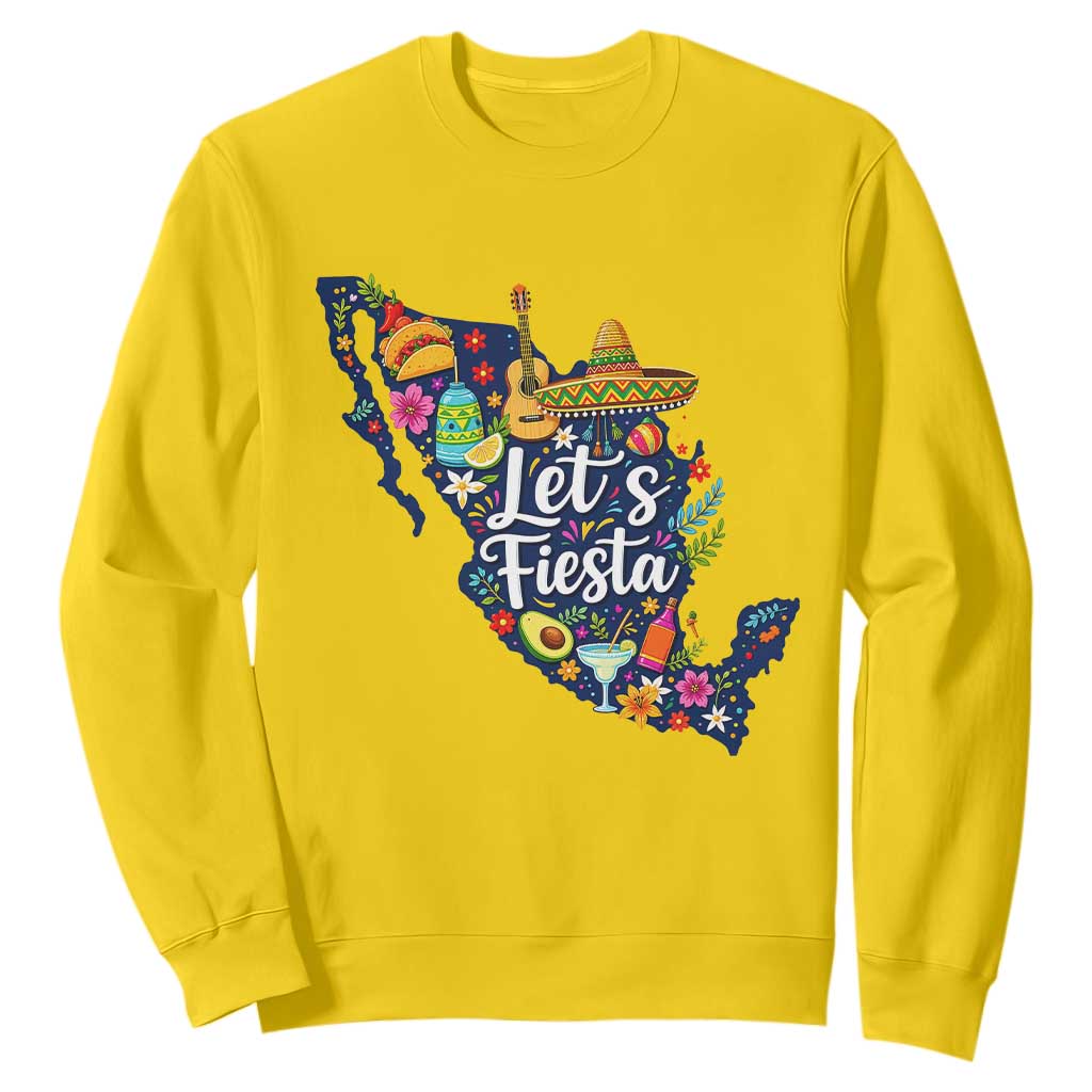Cinco De Mayo Party Mexican Map Sweatshirt Lets Fiesta TS12 Daisy Print Your Wear