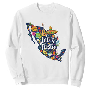 Cinco De Mayo Party Mexican Map Sweatshirt Lets Fiesta TS12 White Print Your Wear