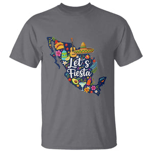 Cinco De Mayo Party Mexican Map T Shirt Lets Fiesta TS12 Charcoal Print Your Wear