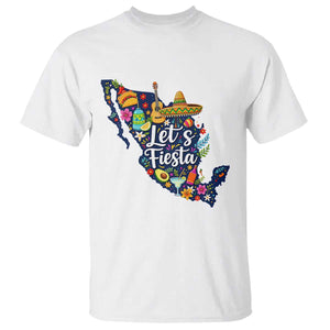 Cinco De Mayo Party Mexican Map T Shirt Lets Fiesta TS12 White Print Your Wear