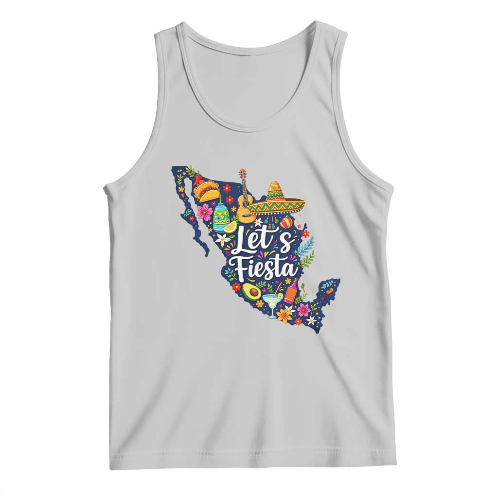 Cinco De Mayo Party Mexican Map Tank Top Lets Fiesta TS12 Ash Print Your Wear