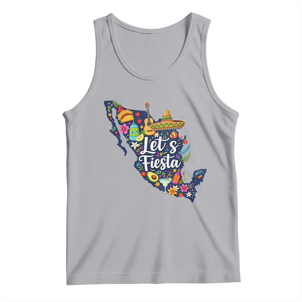 Cinco De Mayo Party Mexican Map Tank Top Lets Fiesta TS12 Athletic Heather Print Your Wear