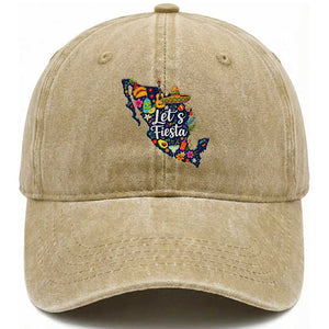 Cinco De Mayo Party Mexican Map Washed Cotton Baseball Cap Lets Fiesta TS12 Print Your Wear