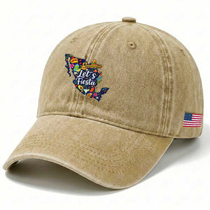 Cinco De Mayo Party Mexican Map Washed Cotton Baseball Cap Lets Fiesta TS12 Print Your Wear