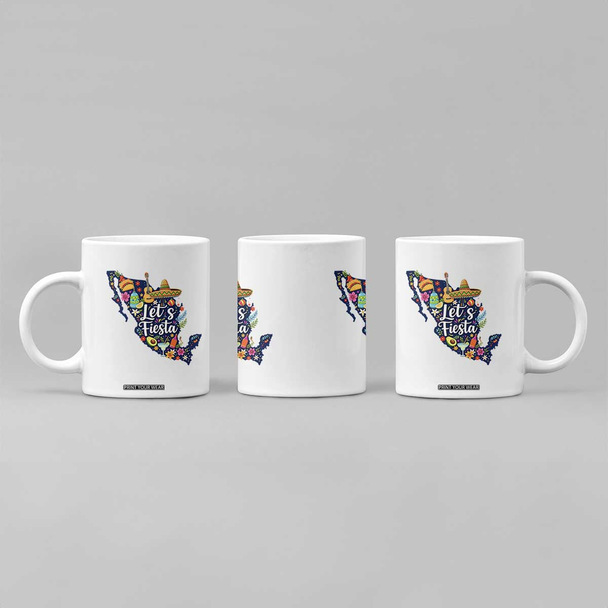 Cinco De Mayo Party Mexican Map Coffee Mug Lets Fiesta TS12 Print Your Wear