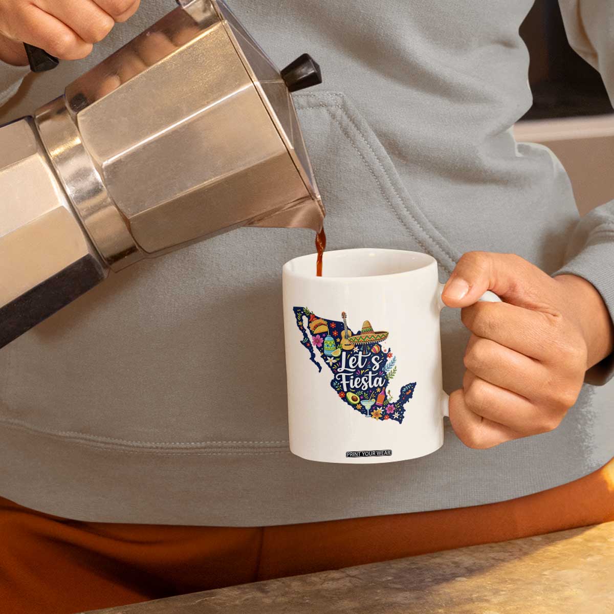 Cinco De Mayo Party Mexican Map Coffee Mug Lets Fiesta TS12 Print Your Wear